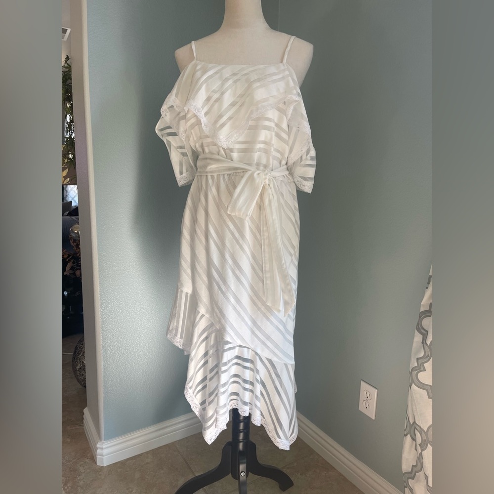 AQUA off the shoulder asymmetric summer dress, NWT